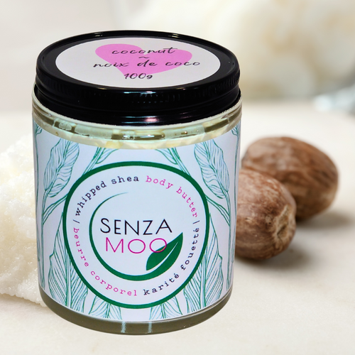 With raw, unrefined shea butter as the primary ingredient, our shea whipped body butter is rich and highly effective in hydrating and moisturizing the skin. It is the ideal choice for after bath skincare, requiring only a small amount for maximum benefits. Features a decadent coconut fragrance.