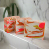 This limited edition Peachy Clean soap bar contains 25% shea butter for optimal moisturization, along with a delightful peach scent that is perfect for the summer season.